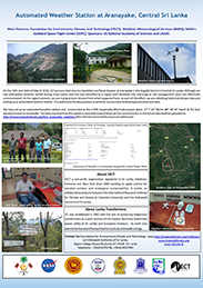 Fixed an automated weather station at Aranayake, Central Sri Lanka