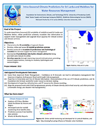 Intra seasonal climate predictions for Srilanka and Maldives for water resources management