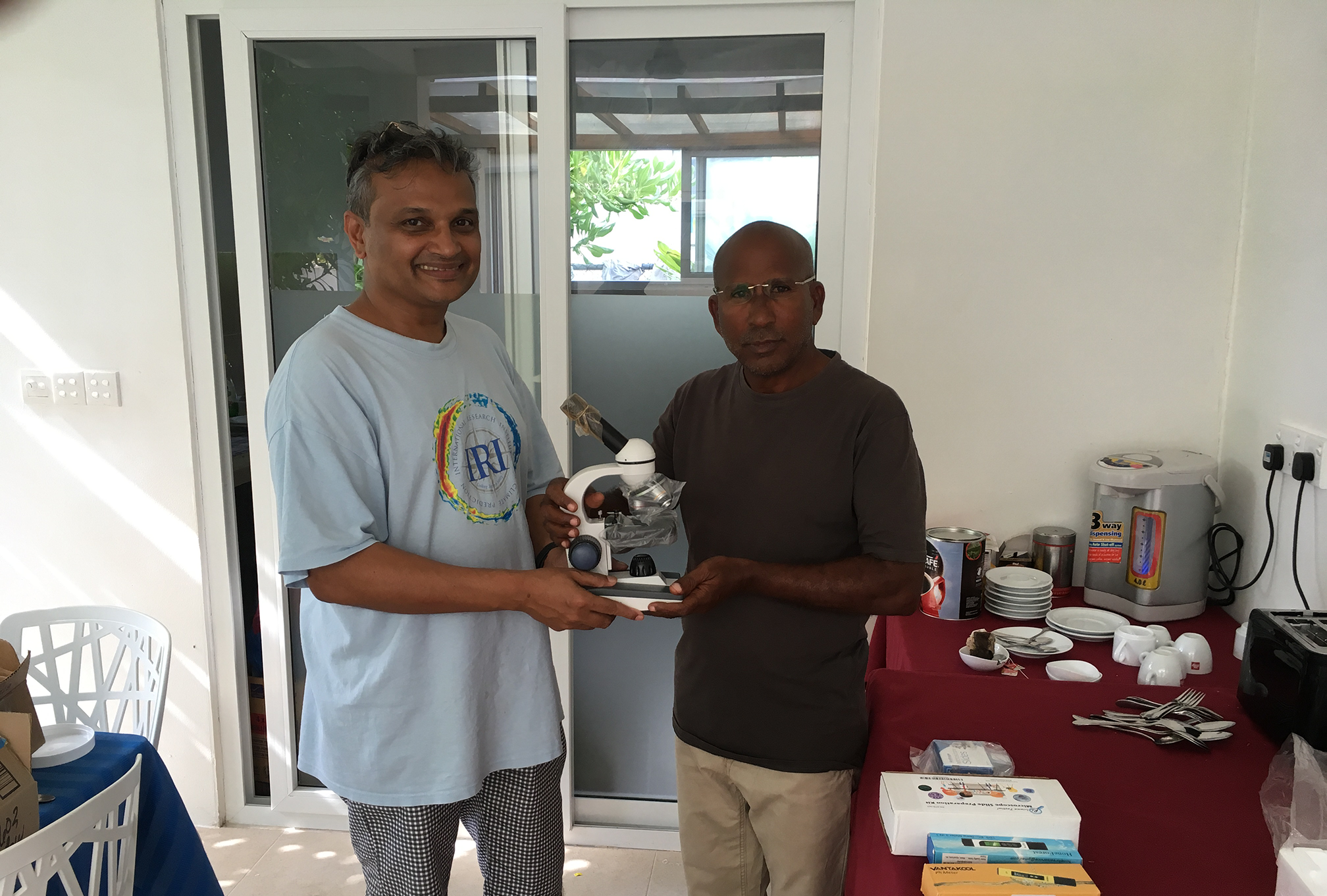 Lareef Zubair hand over the water Quality  equipments to Ali Zuhair
